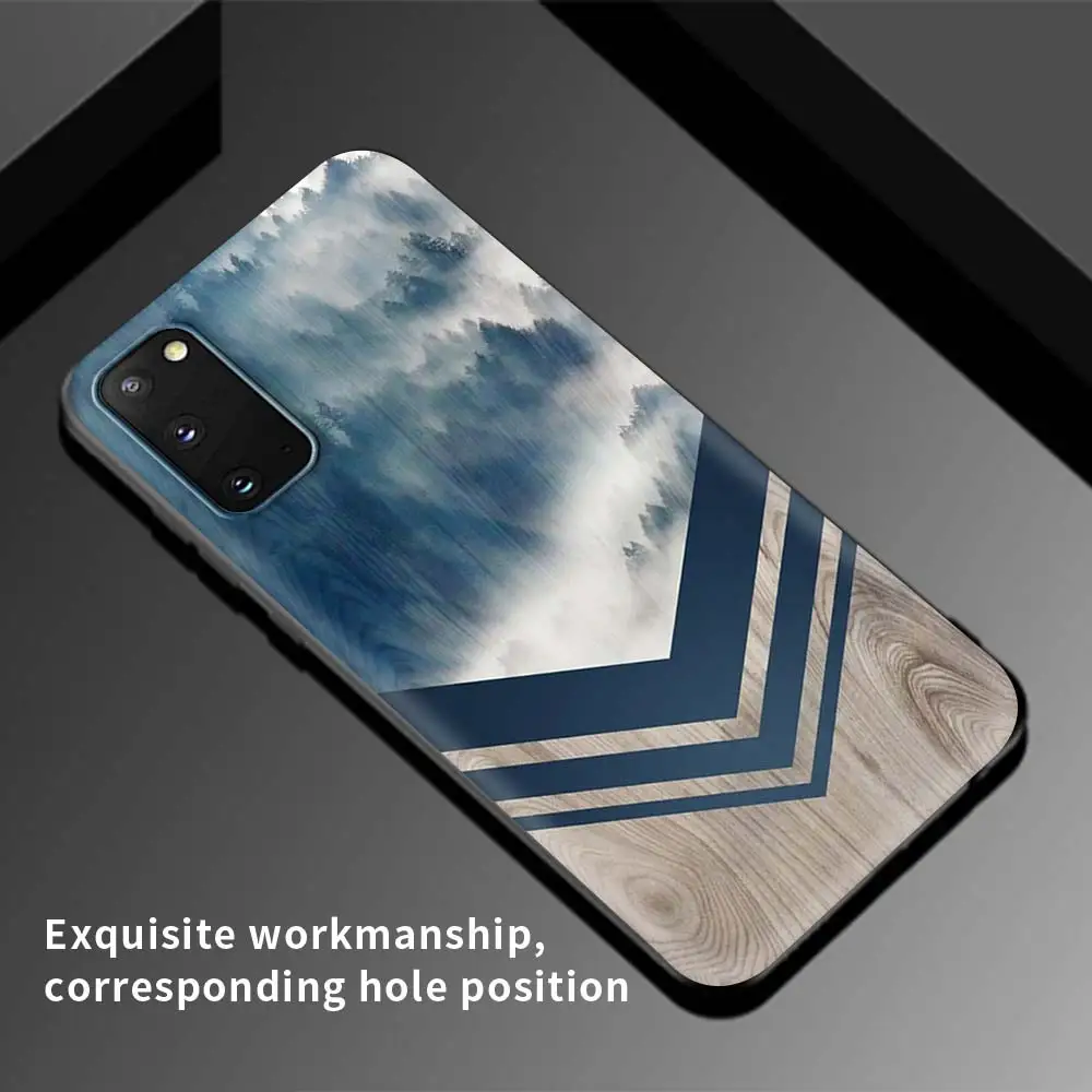 Forest Geometry Wood Nature Case For Samsung Galaxy S21 S20 FE S10 S8 S9 Plus Note 20 Ultra 10 Lite Black Shell Phone Tampa Sac