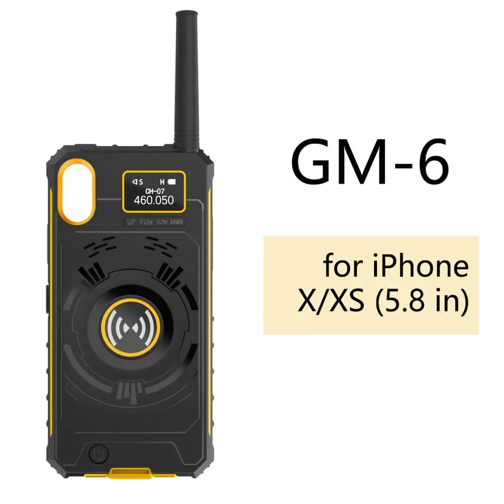 GM6 for iPhone X XS IRaddy GM-series 3-в-1 UHF чехол для телефона двусторонней радиосвязи Перезаряжаемые на Батарея защита от ударов при падении сотовый телефон для iPhone - Цвет: GM6 for iPhone X XS