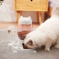 2 2l pet dog cat automatic feeder bowl for dogs drinking water 528ml bottle kitten bowls slow food feeding container supplies