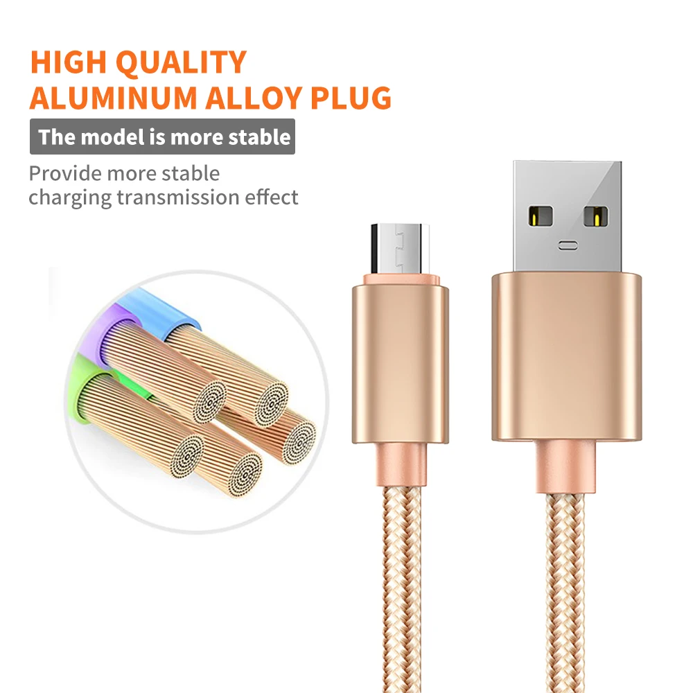 Кабель Micro USB Senhomtog нейлоновый плетеный кабель с поддержкой быстрой зарядки 3 А для