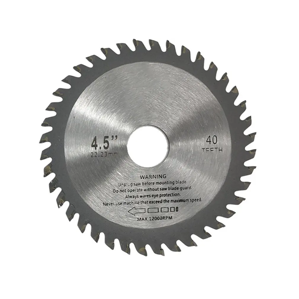 

Диск для циркулярной пилы, 40 т, для резки дерева, для резки металла, ДСП, 4,5 дюйма, Мультитул, электроинструмент для фото