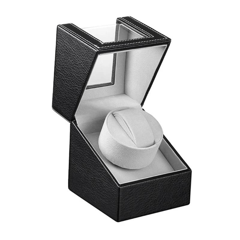 

Automatic Single Watch Winder in Shell and Black Leather/Carbon Fiber Leather an