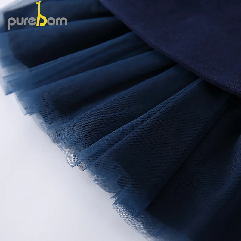 Платье для новорожденных девочек Pureborn хлопковое шифоновое платье с длинным