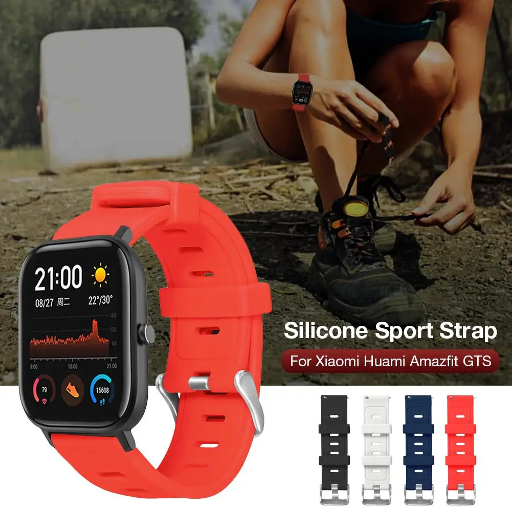 Оригинальный силиконовый ремешок для спортивных часов Huami Amazfit GTS с плоской