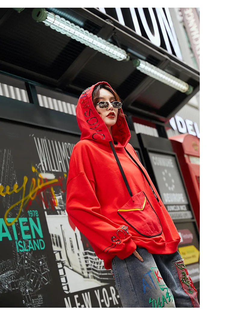 Max LuLu/ модная женская осенняя одежда в Корейском стиле в стиле панк женские толстовки с капюшоном винтажная женская спортивная фуфайка с вышивкой