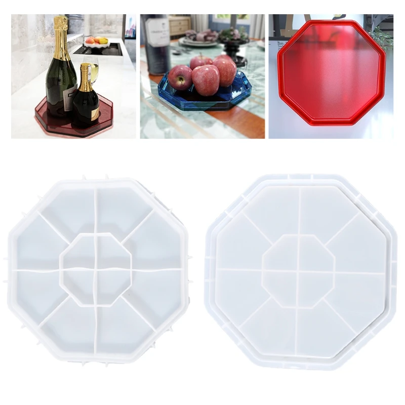 

45BC Octagon Storage Tray Epoxy Resin Mold Dish Plate Casting Silicone Mould DIY Crafts Home Decorations Making Tools