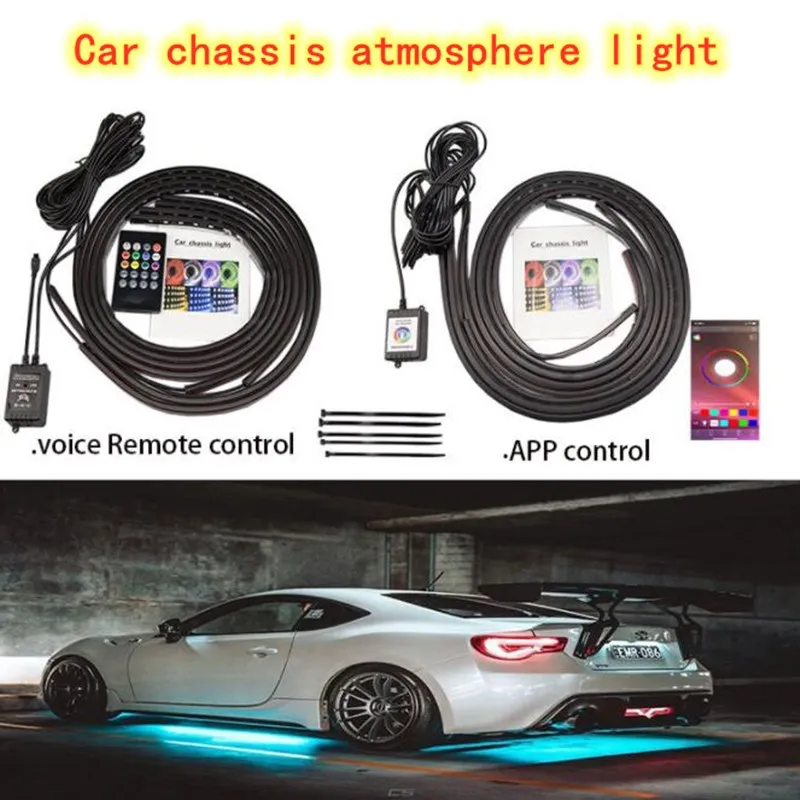 

Автомобильная подсветка TPYCBX, гибсветодиодный Светодиодная лента RGB, подсветка, декоративная атмосферная лампа APP/дистанционное управление,...