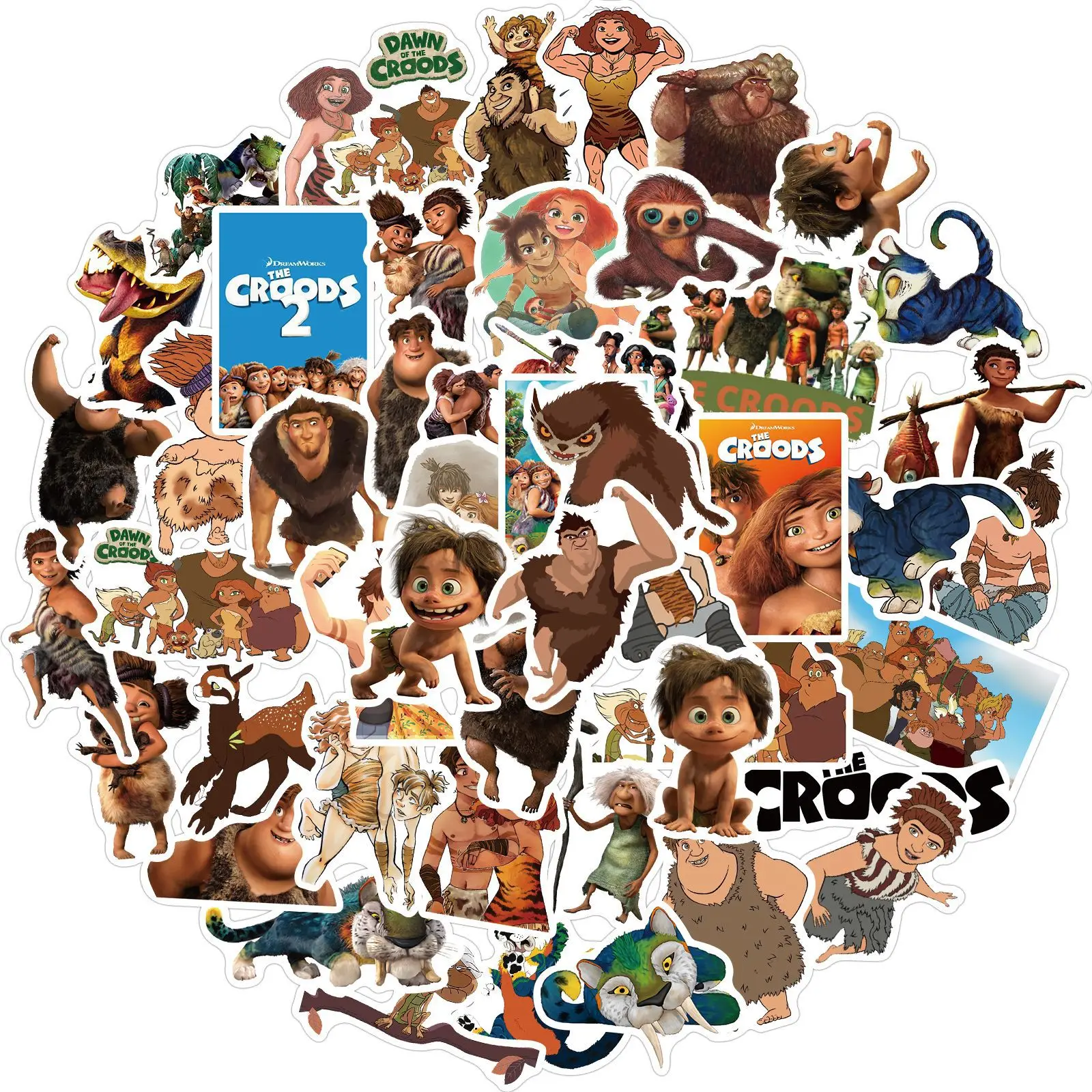 

50 Pcs Crood-People Graffiti Cartoon Stickers Thermos Luggage Helmet Laptop Refrigerator Motor Bike Sticker Waterproof Stickers