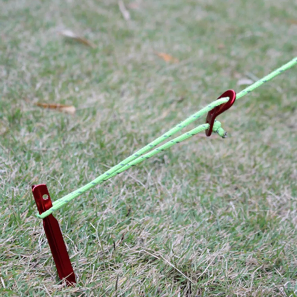 

6*Lock Rope Fasteners 39*16*2mm Double eye aluminum alloy umbrella rope buckle tent pull rope wind rope buckle For Tents