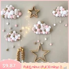 Меховой помпон, шар, облако, украшение для детской комнаты, капля дождя, облако, настенные украшения, детская комната, наклейка, фото реквизит