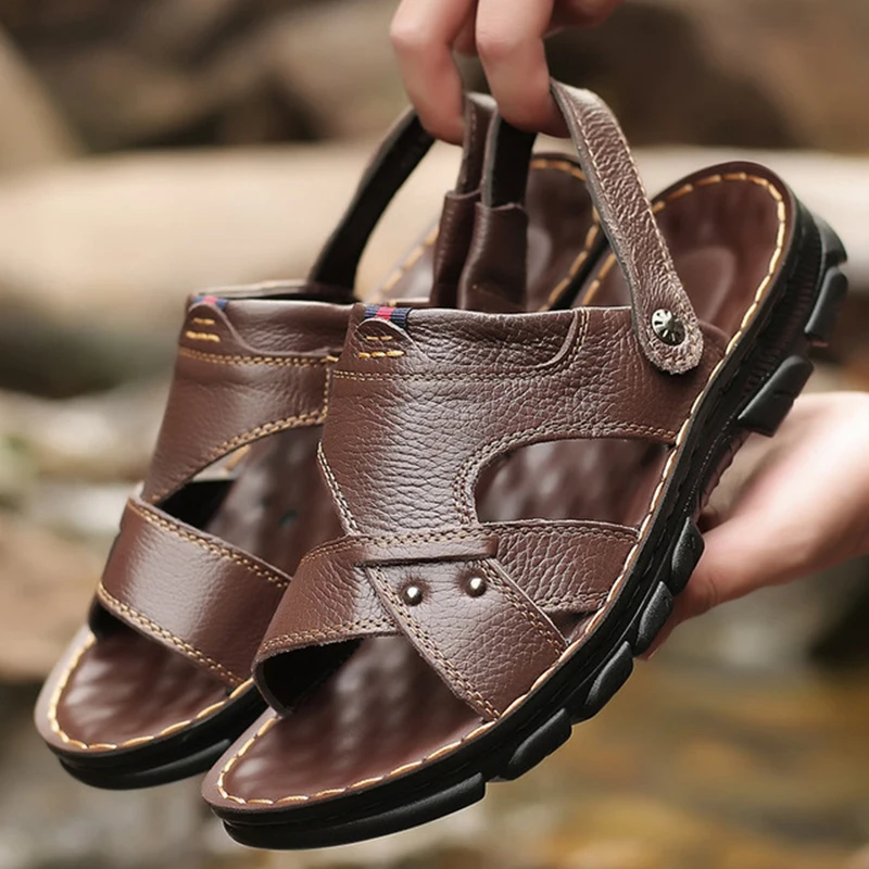 Сандалии для мужчин Летняя Новинка Уличная обувь Нескользящая подошва Дышащая