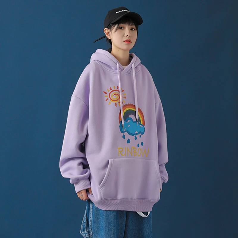 Новинка 2020 женские толстовки большого размера с капюшоном теплые свободные