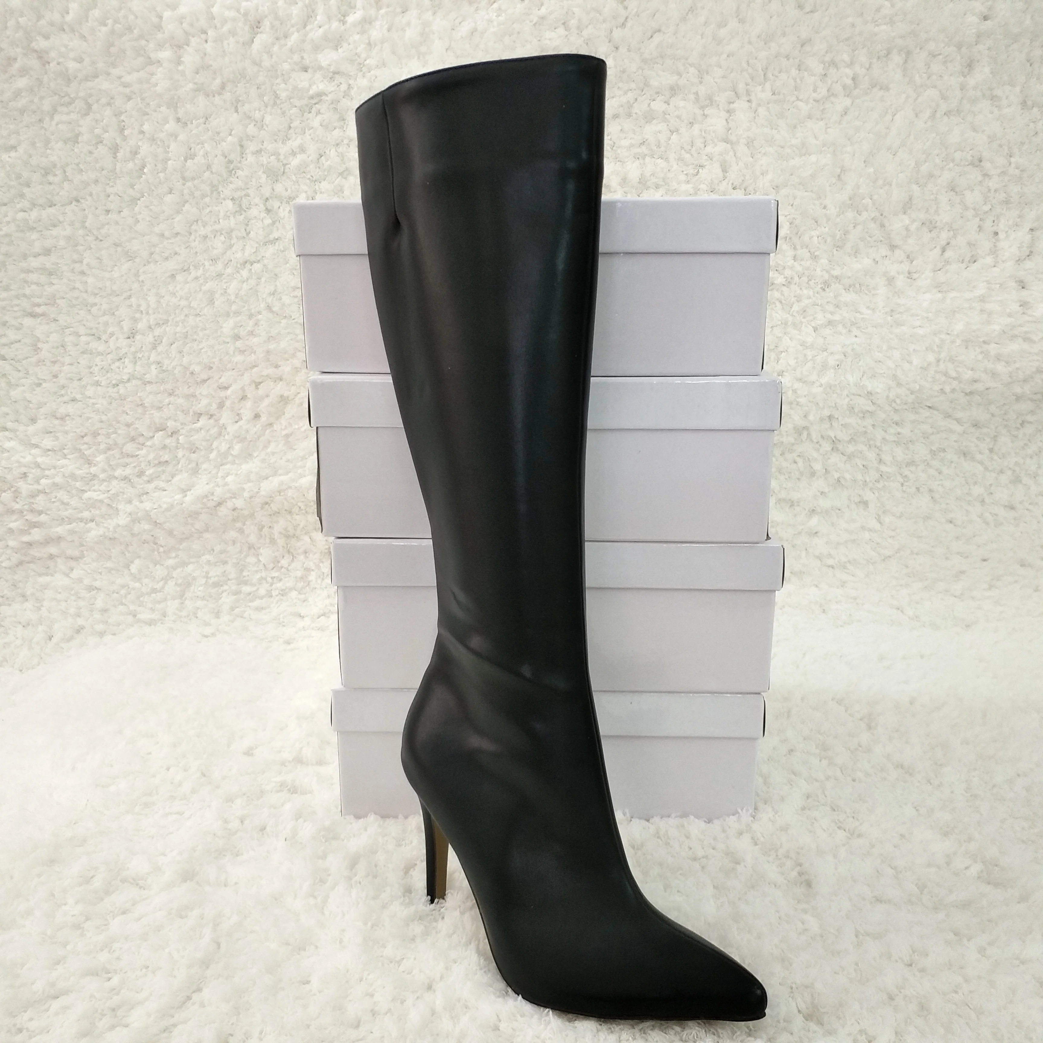 Женские туфли на высоком остром каблуке Тонкий Высокий каблук Сапоги до колена