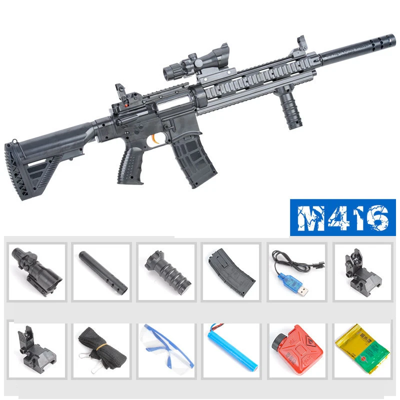 416 Electric-black Электрический Ручной Двойной режим водяной пистолет для детских игр на открытом воздухе безопасности винтовка стрельба игры электрические игрушки рождественские подарки - Цвет: 416 Electric-black