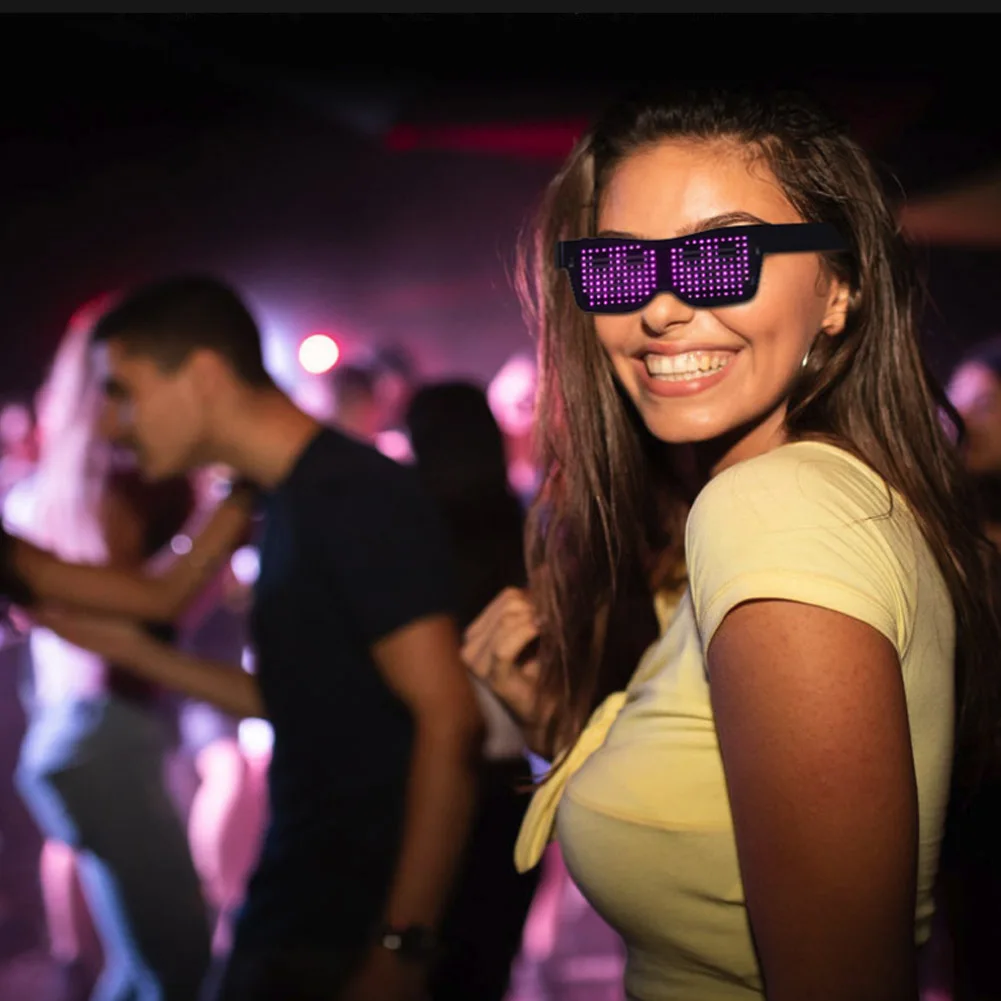 Светящиеся очки EMD DJ с управлением через приложение электрические слоги вечерние