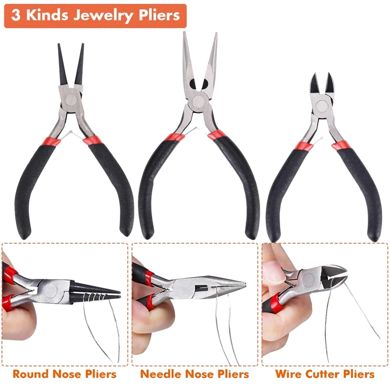 

23 PCS Jewelry Making Tool Kit, Including Bead Board, Pliers, Earrings, Bead and Necklace Ruler DIY Production