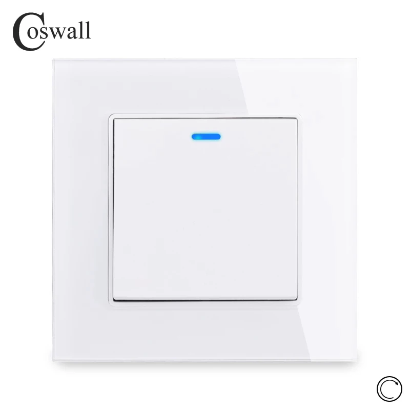 Стеклянная панель Coswall 1/2/3/4 клавиши 1 канал импульсный переключатель сброса