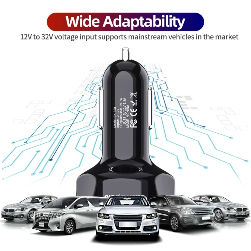 Автомобильное зарядное устройство Quick Charge 3 0 с 4 USB-портами универсальное быстрое