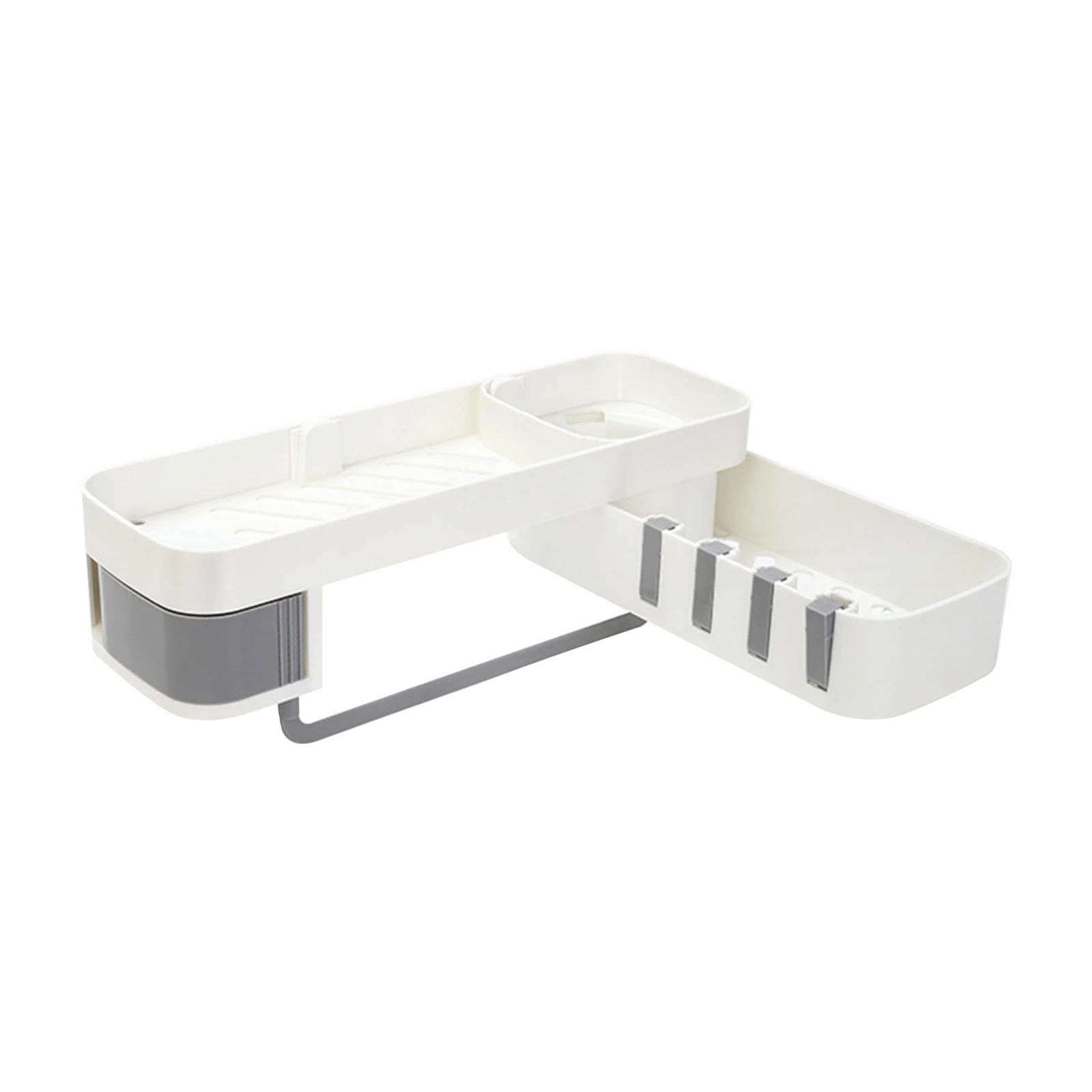 

Punch-free Bathroom Shelf Bathroom kitchen Punch Corner Frame Shower Shelf Bathroom Shelf Storage With Hooks