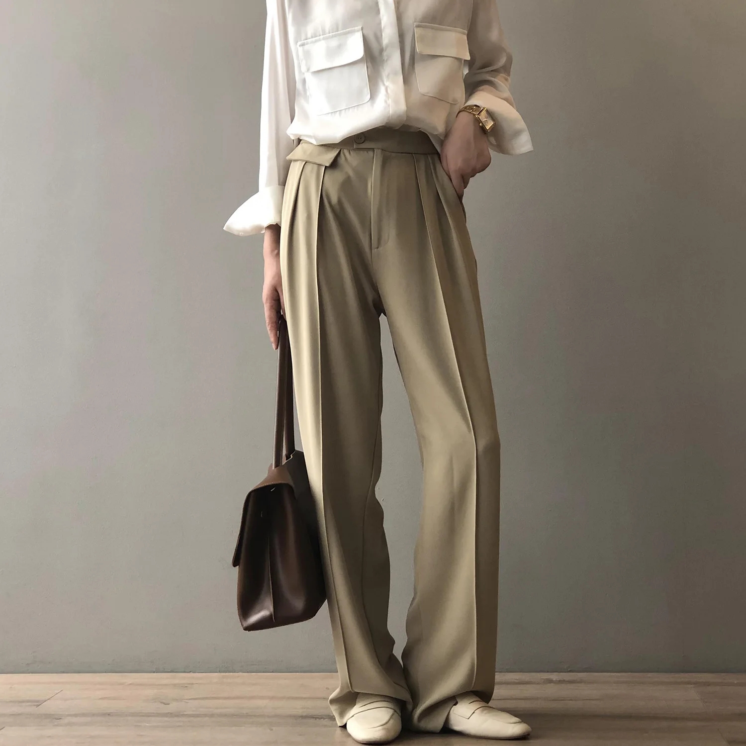 

Autumn Long Women Pants Female High Waist Capris Spring Fashion Korean Suit Pants Elegant Casual Office Lady Straight Trouser