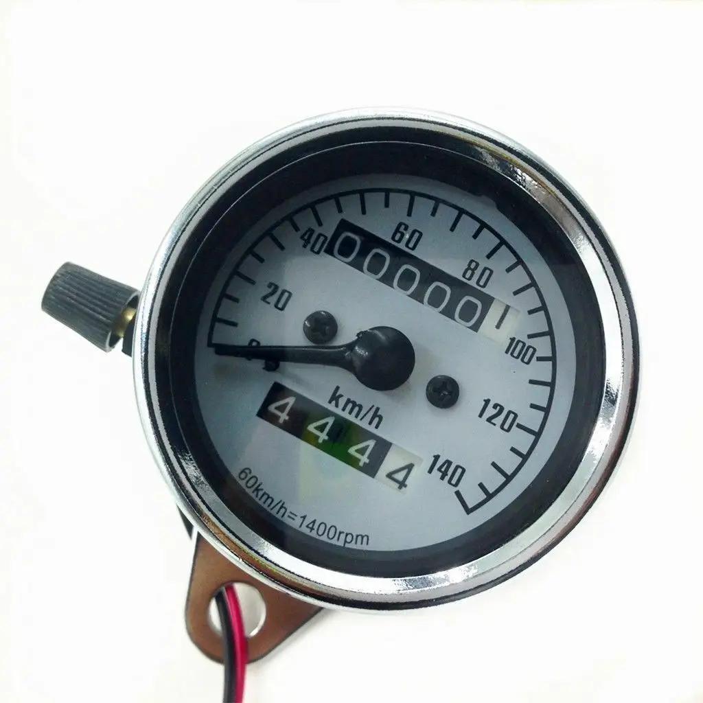 

Chrome Retro Motor Odometer Speedometer Tachometer Gauge Cafe Racer Old School