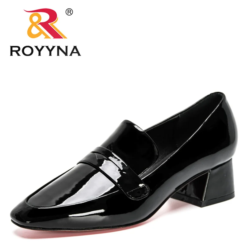 ROYYNA 2021 г. новые дизайнерские туфли из натуральной кожи с квадратным носком