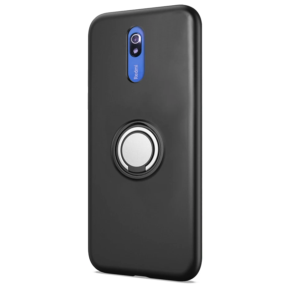 Black -Finger Ring 2 Shockproof Armor Rubber Silicon Case For Xiaomi Redmi 8A case Redmi 8A Bumper TPU Back Cover for Redmi 8 case for xiaomi redmi 8 - Цвет: Black -Finger Ring 2