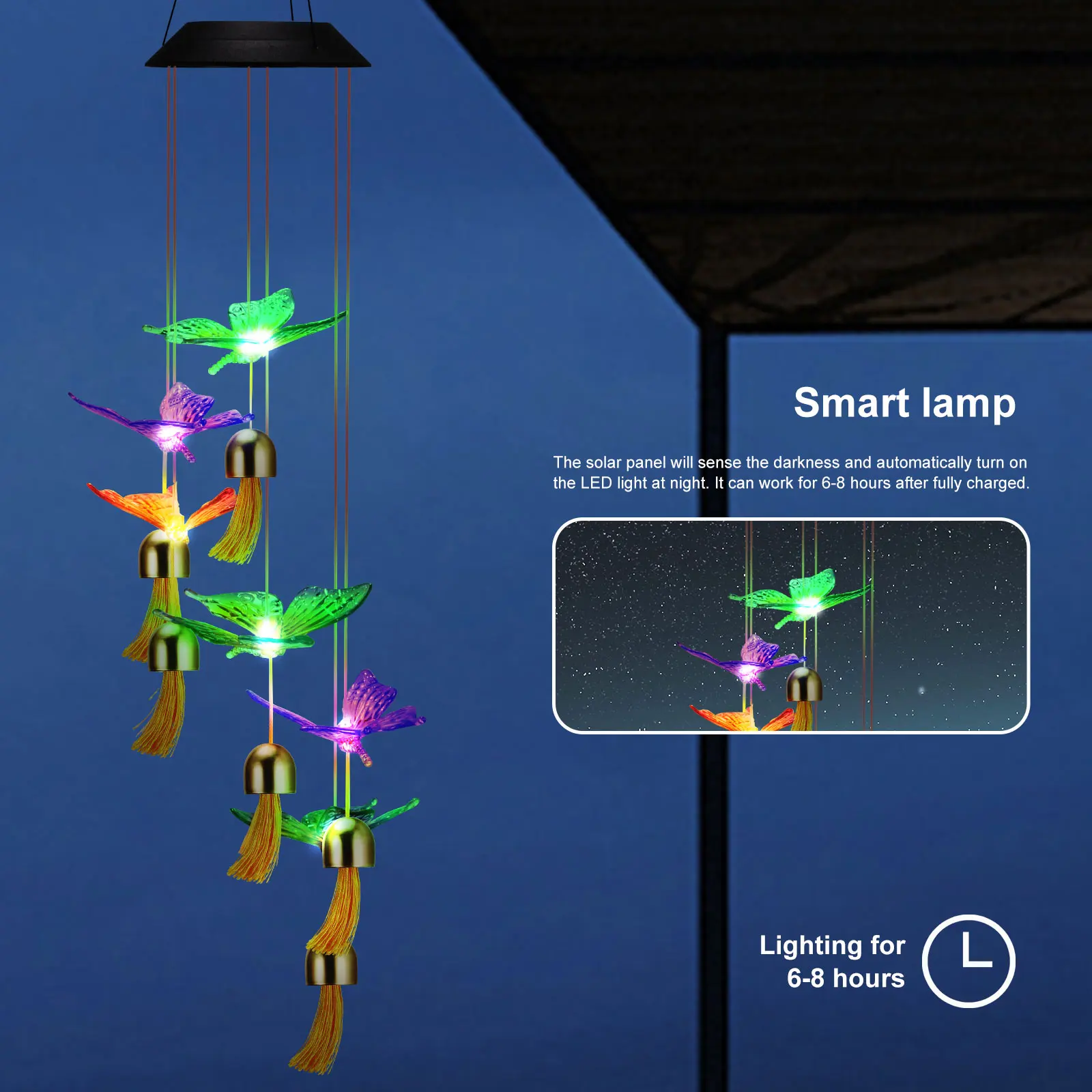 На открытом воздухе бабочка китайские колокольчики Двор Сад медные трубки