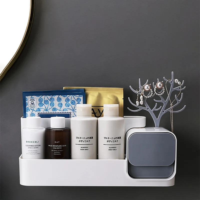 

Wall Hanging Cosmetic Storage Rack Multifunctional Tree Branch Storage Holder Household Bathroom Accessories Decorative Shelf