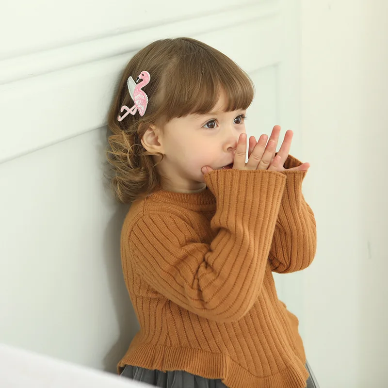 Ободок для волос с вышивкой фламинго 1 шт.|Аксессуары девочек| |