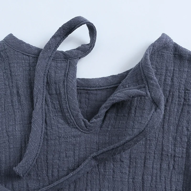 От 0 до 4 лет Одежда для мальчиков детская однотонная льняная рубашка комплекты из