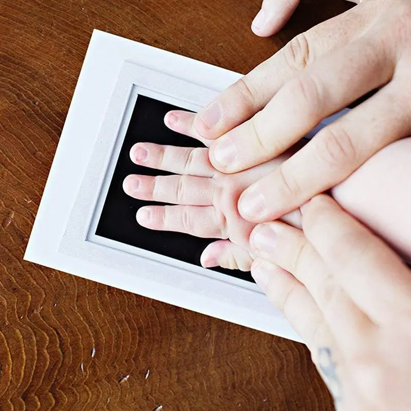 

6Pack Handprint and Footprint Ink Pads without Ink-Touch,Safe Print Kit for Baby and Pets 3 Large Ink Pads+ 6 Imprint Cards, Bla