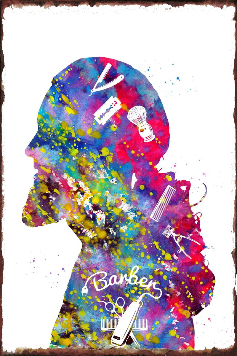 I Fix 10 Dollar Hair Cuts Retro Vintage Metal Sign Tin Plates Wall Decor Room Decoration For Cafe Pub Home Club | Дом и сад