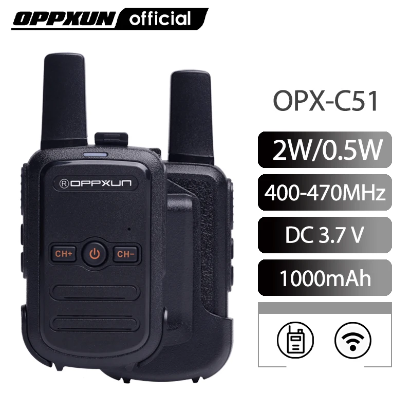 OPPXUN OPX-C51 MINI Handheld Walkie Talkie Portable Ham CB Two Way Radio Handy Communicator Long Range Transceiver Gift Camping