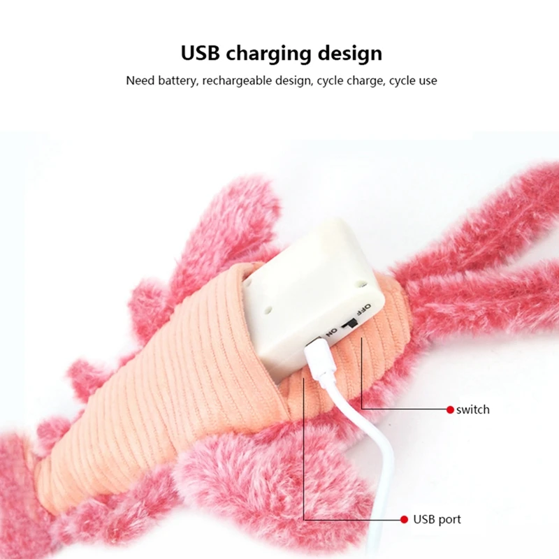 Электрический Скакалка креветки кошка игрушка Лобстер датчик движения и для