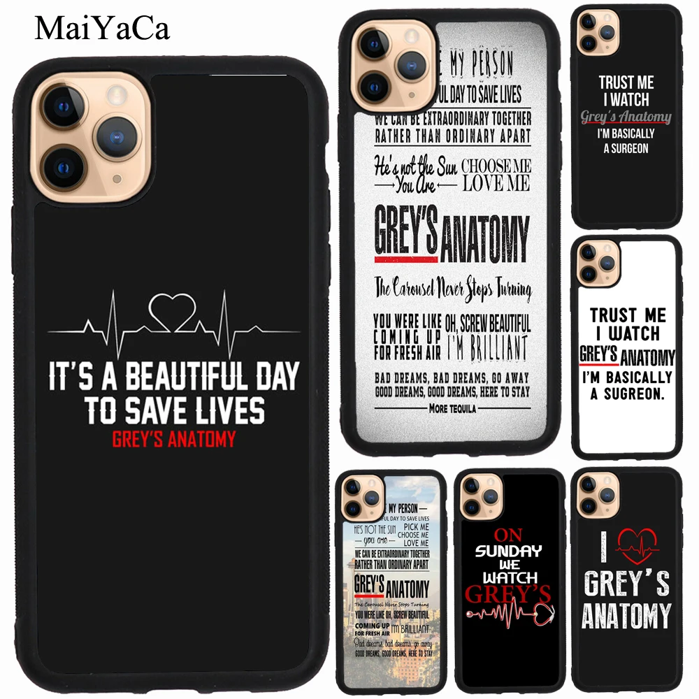 Чехол MaiYaCa серого цвета с анатомическими цитатами для iPhone 11 Pro Max 12 mini XS X XR SE 2020 6S 7 8