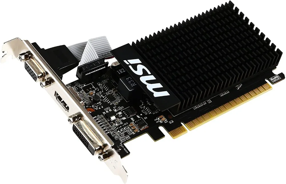 MSI GAMING GeForce GT 710 1 ГБ GDRR3 64-разрядная HDCP поддержка DirectX 12 OpenGL 4 5 радиатор