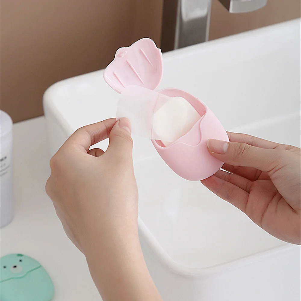 

50pcs Disposable Mini Travel Soap Paper Wash Hand Soap Portable Outdoor Hand Cleaner Sweet Scented Bathroom Cleaning Accessories