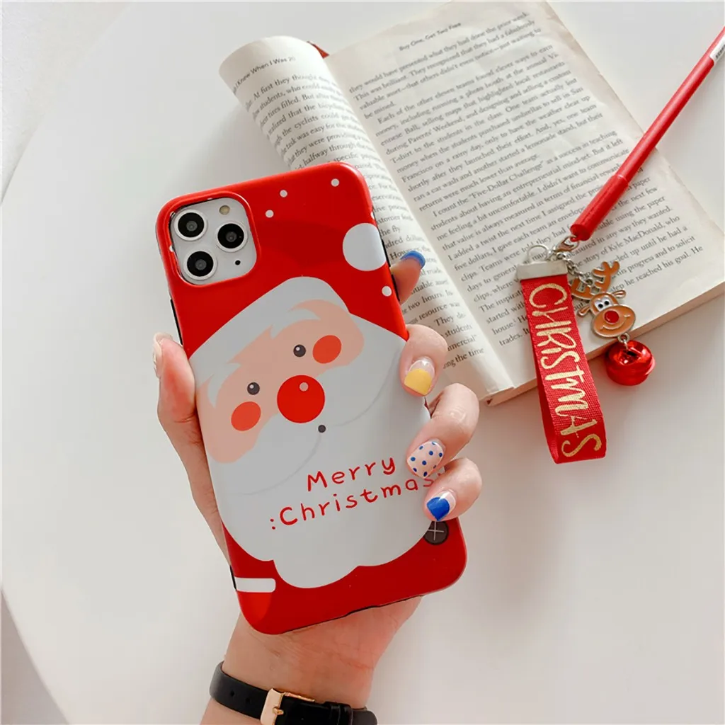 Binmer 6.1 inch Christmas Cute Cartoon Santa Elk Soft TPU Phone Case For IPhone 11 Inches cartoon phone case |