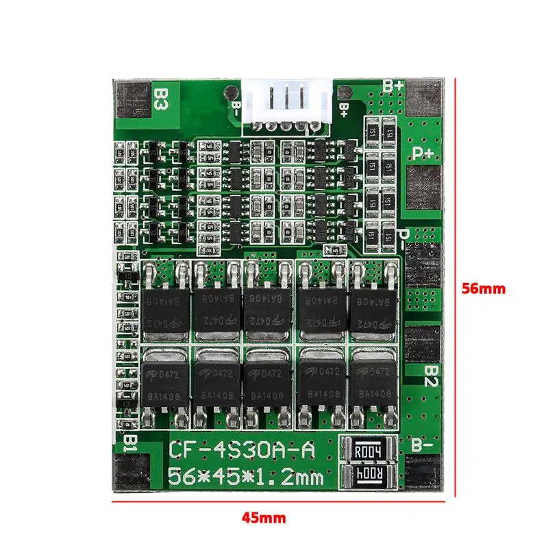 BMS 4S 30A 14 8 V lto 18650 Защитная схема для литий ионной литиевой батареи балансировочная