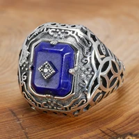 925 sterling silver lapis lazuli ring for women the vampire diaries caroline elena daylight hollow flowers rings movie jewelry