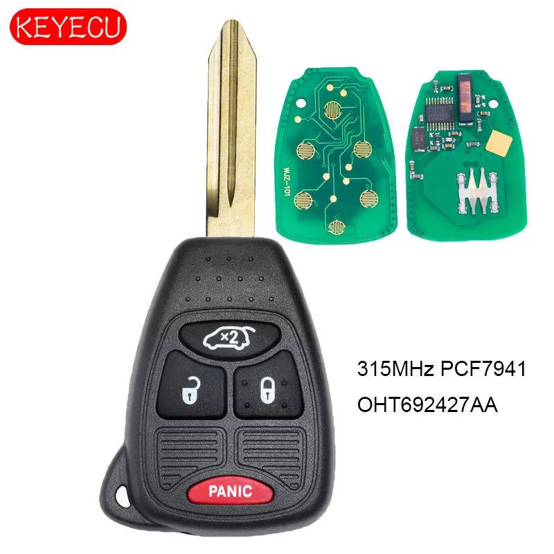 

KEYECU Remote Key Fob 4 Button 315MHz PCF7941 for Chrysler Jeep Dodge FCC OHT692427AA