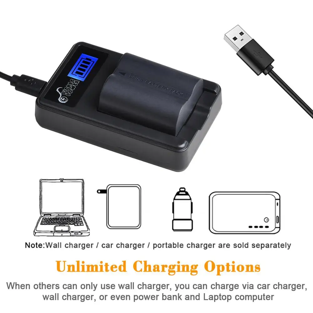 Комплект зарядного устройства USB с ЖК дисплеем и аккумулятором для Panasonic Lumix CGA S006E