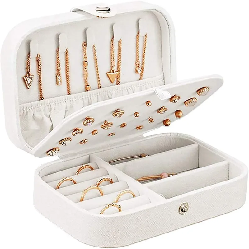 

Шкатулка для драгоценностей из искусственной кожи для хранения ювелирных изделий серьги коробки упаковка коробка для хранения Дисплей Чех...