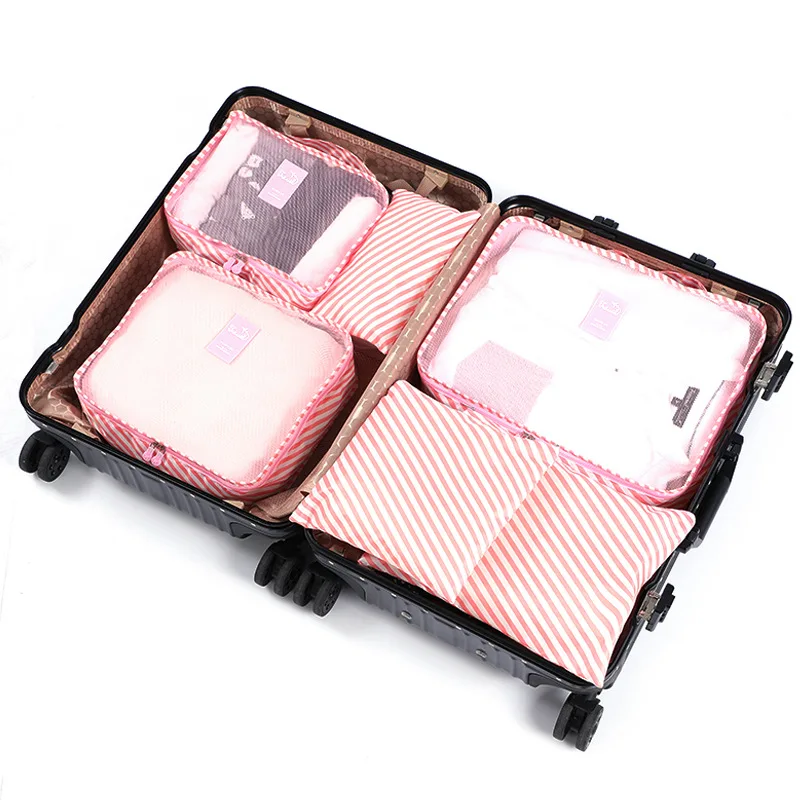 

Hot Sale 6 PCS Travel Organizer Storage Bag Set Clothes Organizer Bags Pouch Suitcase Home Closet Bags for Storage