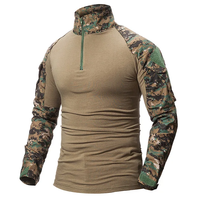 

Men Army Tactical T shirt Soldiers Military Combat T-Shirt Long Sleeve Camouflage Shirts Paintball T Shirts 5XL