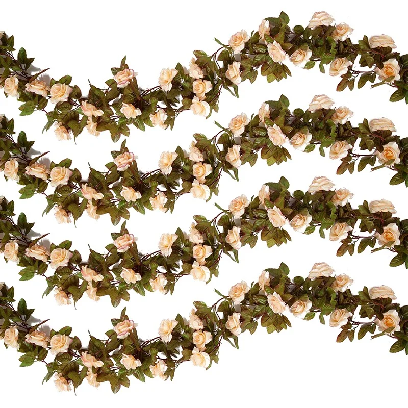 6 шт. искусственные розы венок из виноградных листьев Висячие поддельные
