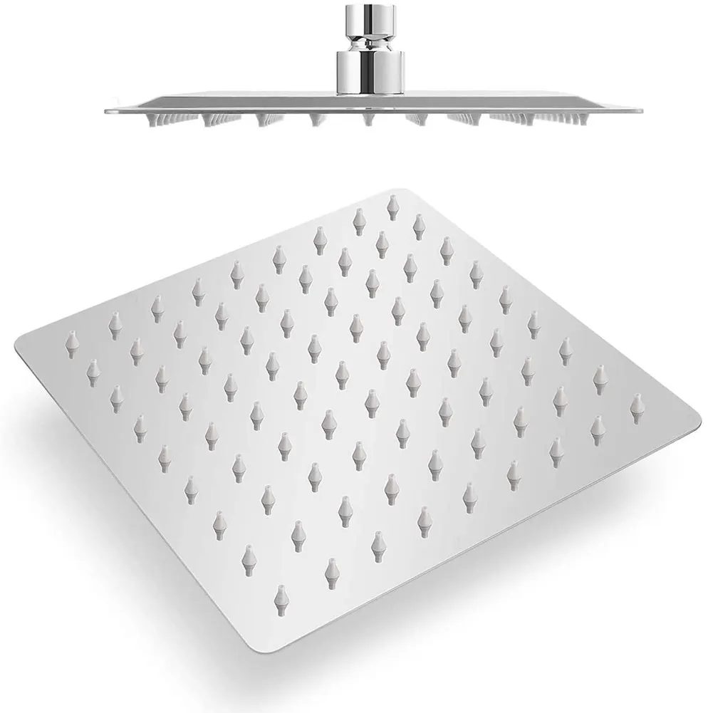 

8/10 Inch Rainfall Shower Head Square Chrome Ceiling Rain Stainless Steel Showerhead Rainfall Shower Heads