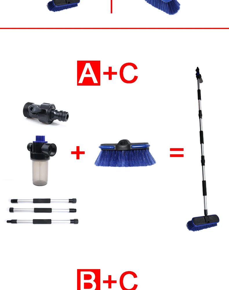 Car Wash Brush Cleaning Mop Chenille Broom Water Flow Windows Squeegee Telescoping Handle Foam Bottle Car Accessories Xammep