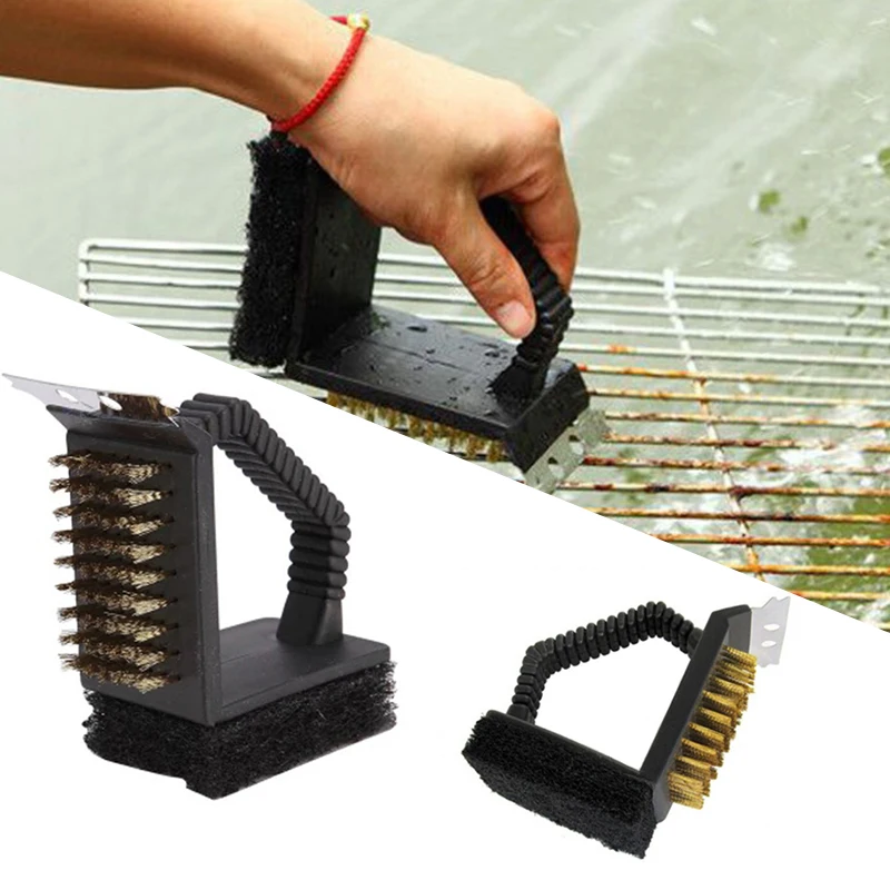 BBQ Cleaning Cleaner Home Barbecue 3 in 1 with Scraper Multifunctional Brush Garden Kitchen | Дом и сад